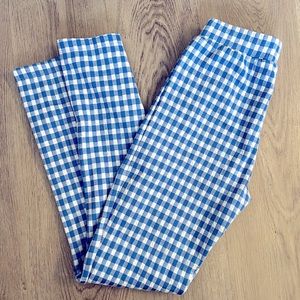 Urban Outfitters Blue and white checkered stretch pants